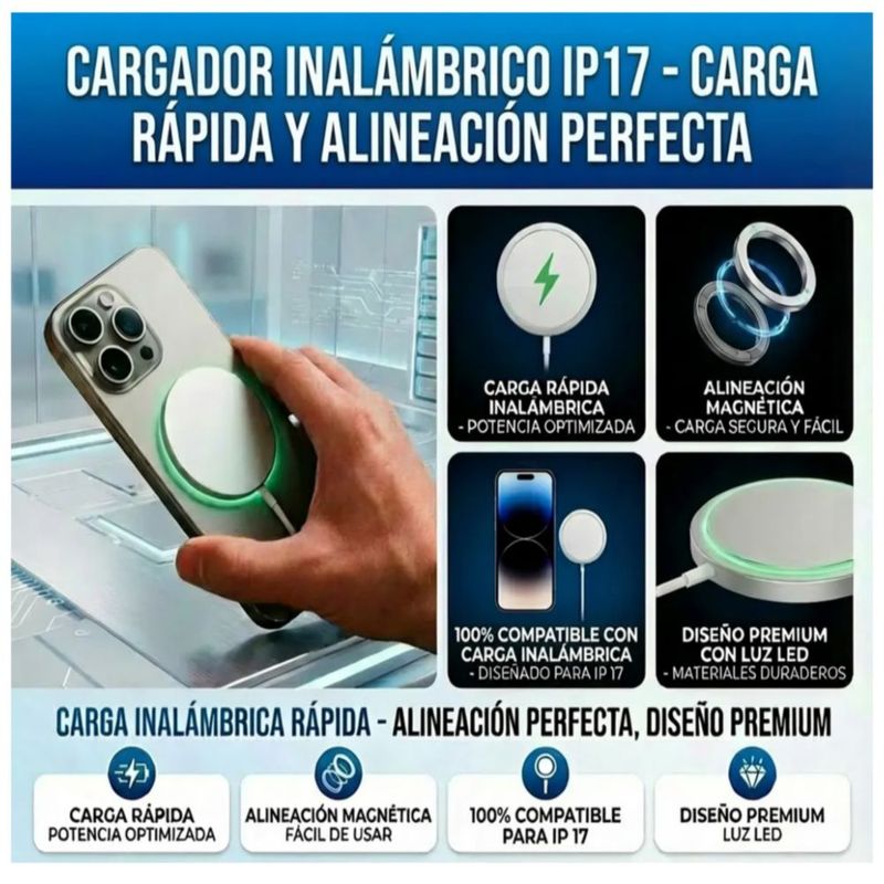 Kit Cargador 20w Inalámbric 5000 Mah Auricular Para iPhone, Color Blanco