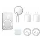 Kit Cargador 20w Inalámbric 5000 Mah Auricular Para iPhone, Color Blanco