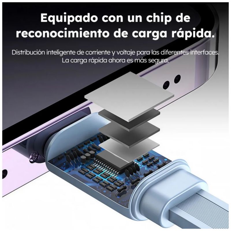 Cable Retráctil Yisen 4 En 1 Usb-c/lightning 100wcarga Rápida, Color Negro