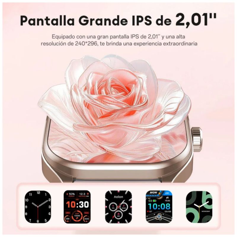 Reloj Inteligente Mujer, Color Rosa