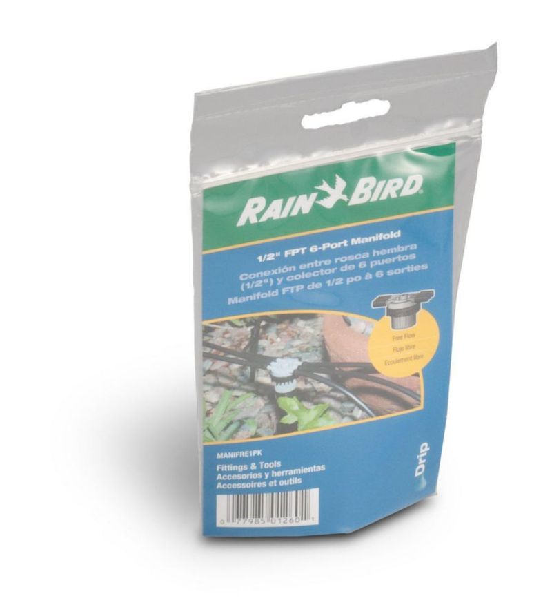 Colector Rain Bird MANIFRE6S de flujo no regulado de 6 puertos