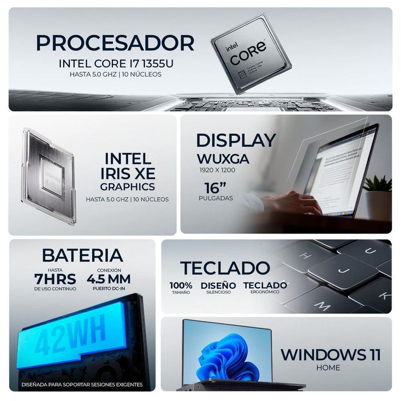 Laptop asus vivobook 16 core i7 1355u 16gb 512gb 16" w11