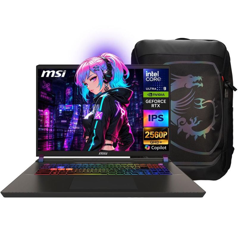 Laptop gamer msi vector rtx 5080 16gb ultra 9 32gb 1tb 17 2k