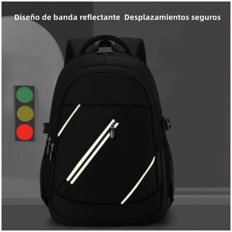 Mochilas Hombre Gran Capacidad Impermeable Para Portátil 45l, Color Negro