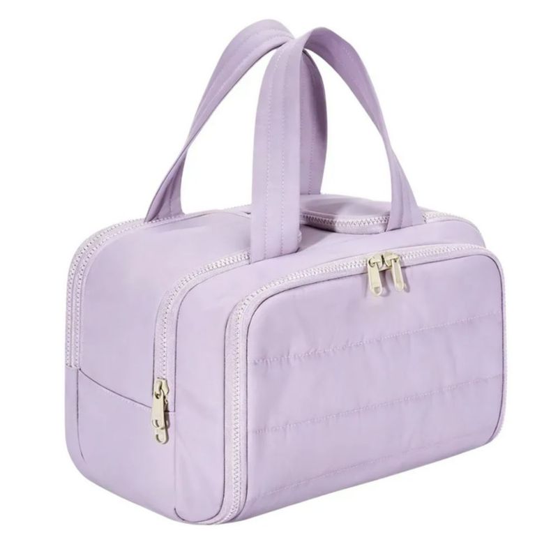 Cosmetiquera Neceser Amplio Organizador De Viaje Portatil, Color Morado