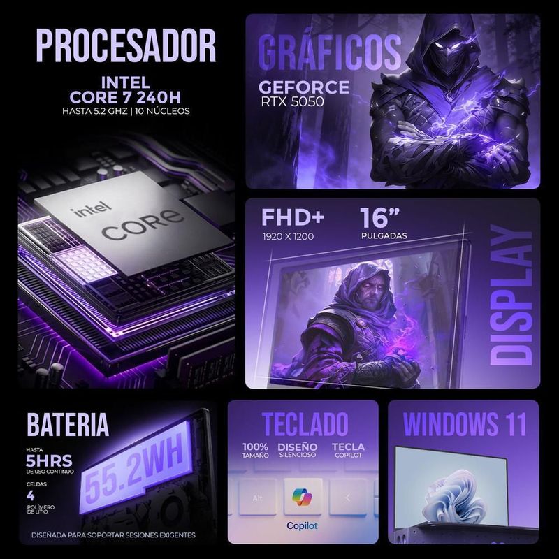Laptop ia gamer msi venturepro rtx 5050 core 7 32gb 1tb 16"