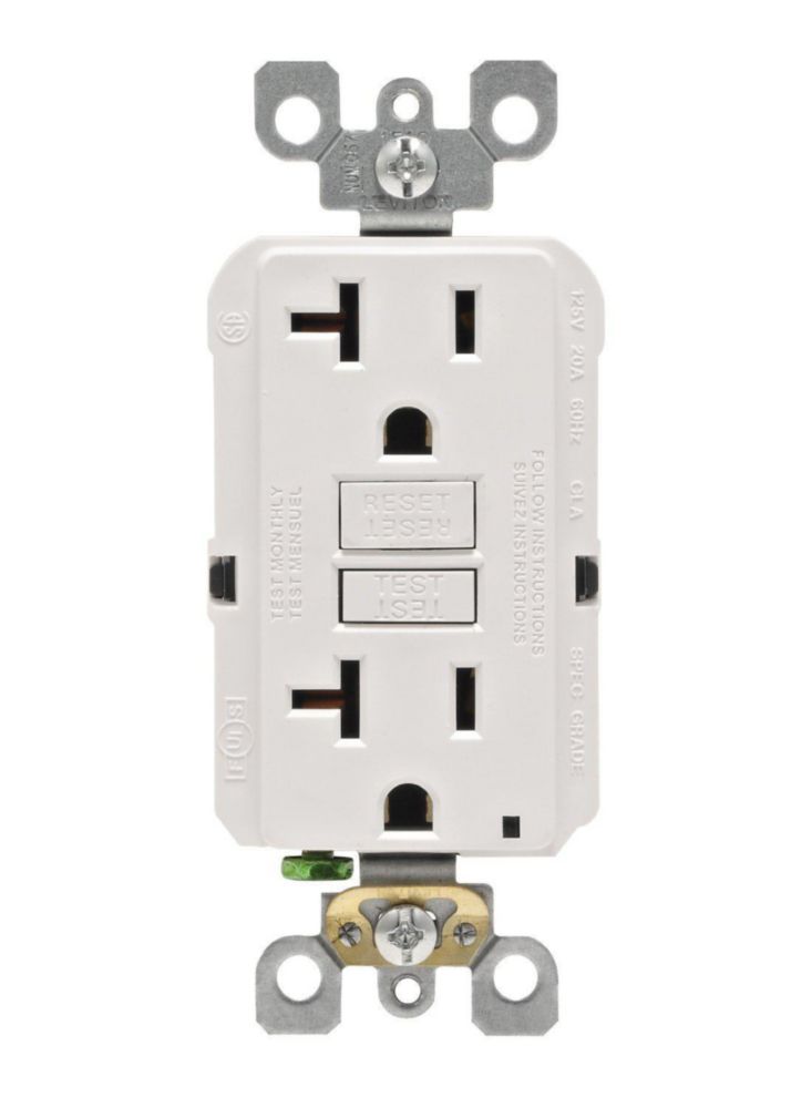 Enchufe eléctrico Leviton SmartLockPro Slim GFCI paquete de 3