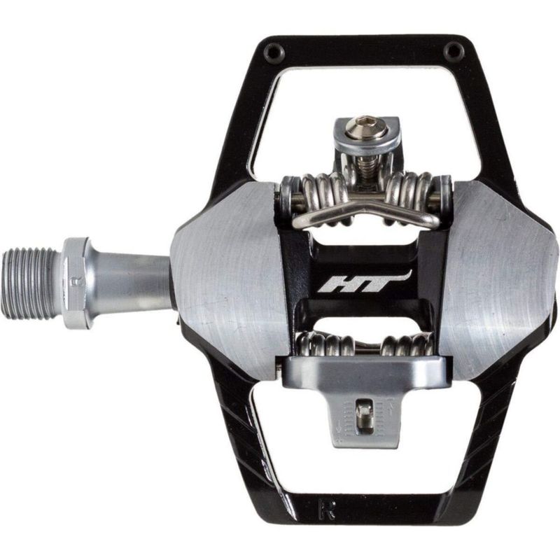 Pedal de bicicleta HT GT1 Clipless negro/plata 400 g