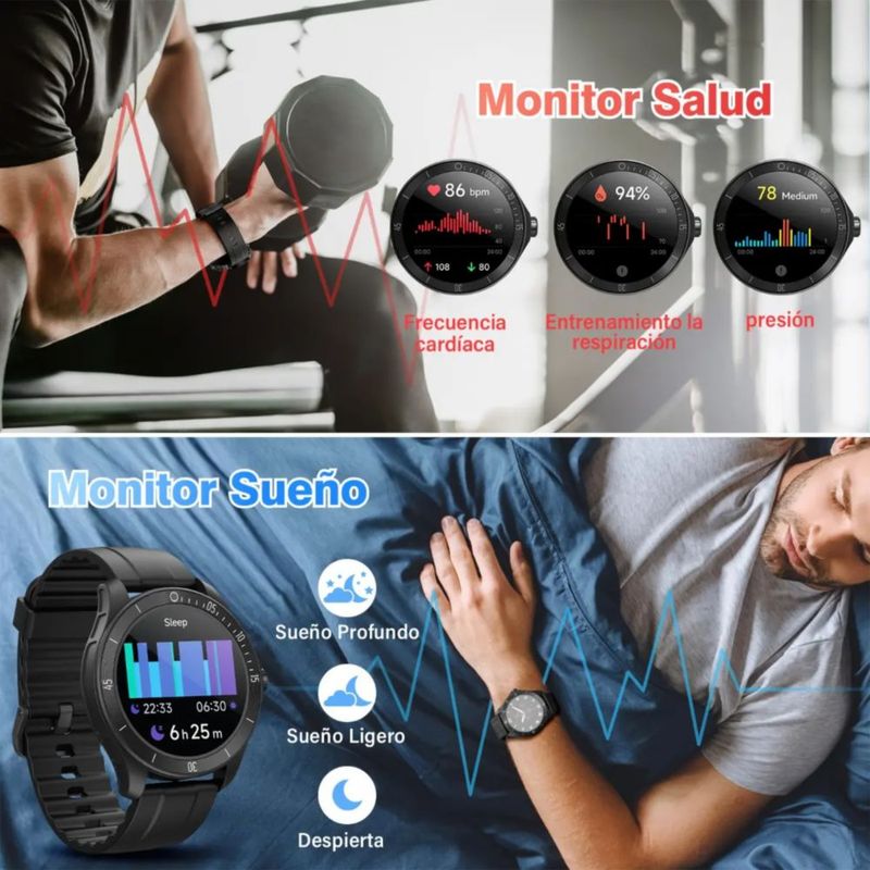 Smartwatch Hombre Reloj Inteligente Bluetooth Llamadas Alexa negro