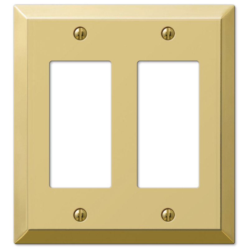 Placa de pared Amerelle Century Double Rocker de latón pulido