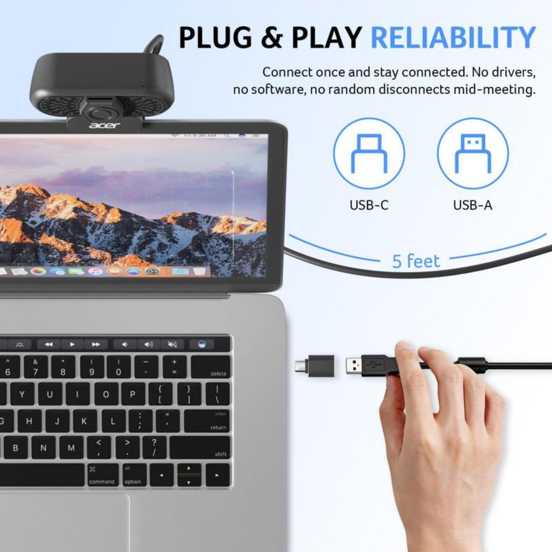 Cámara web Acer 1080p (4 unidades) para streaming en PC