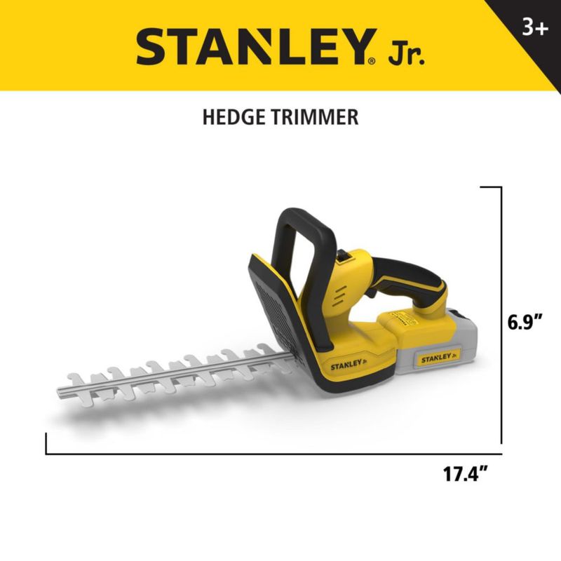 Cortadora de setos de juguete roja caja de herramientas Stanley Jr funciona con pilas