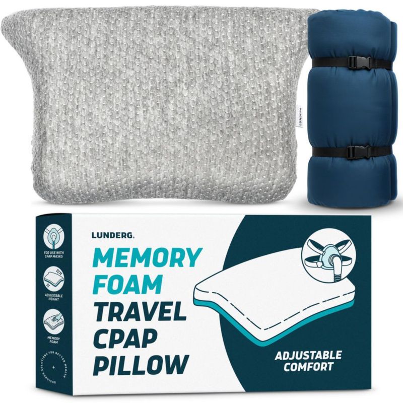 Almohada CPAP Lunderg de viaje espuma de memoria 28 × 46 cm