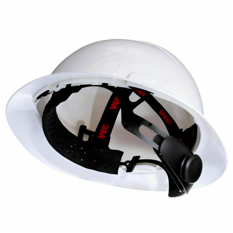 Casco 3M SecureFit de ala completa con ajuste de trinquete blanco