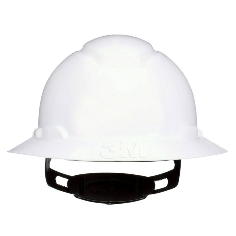 Casco 3M SecureFit de ala completa con ajuste de trinquete blanco