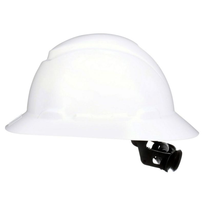 Casco 3M SecureFit de ala completa con ajuste de trinquete blanco