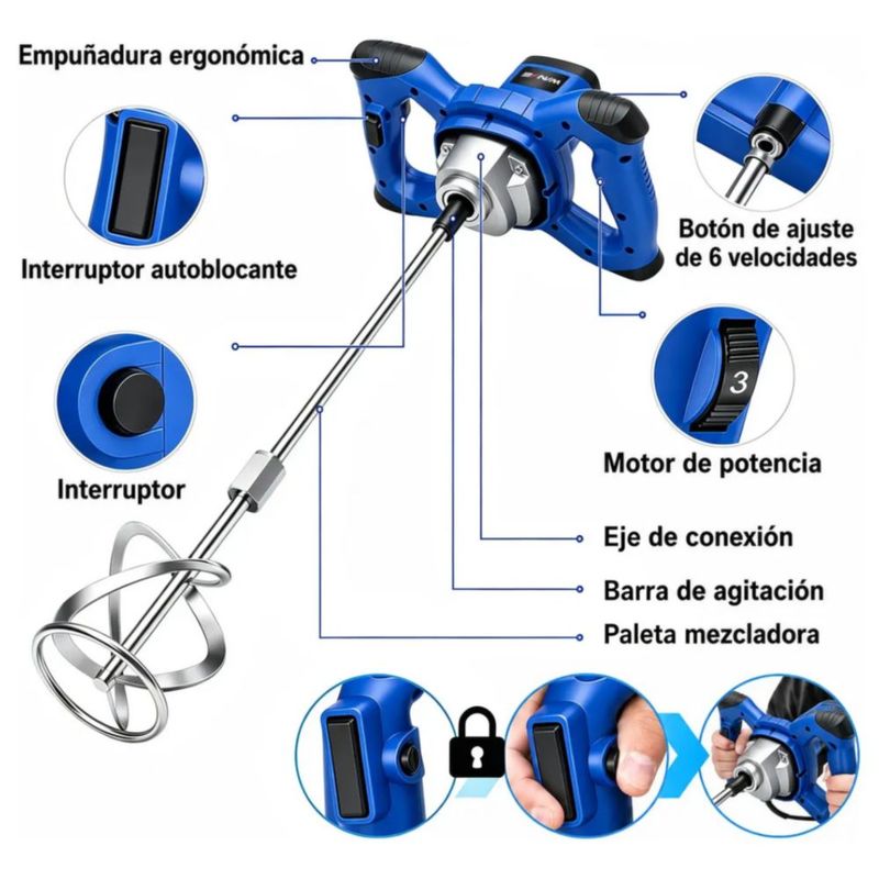 Mezcladores De Pintura Eléctrica De Mortero 127V