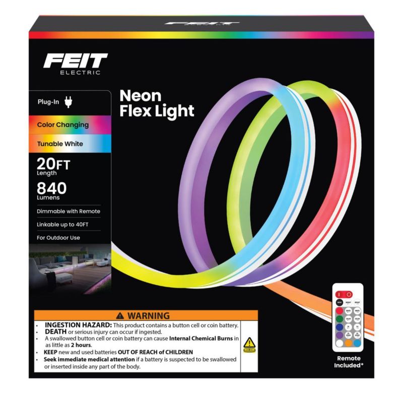 Luz de neón flexible para exteriores Feit Electric 6 m color blanco ajustable