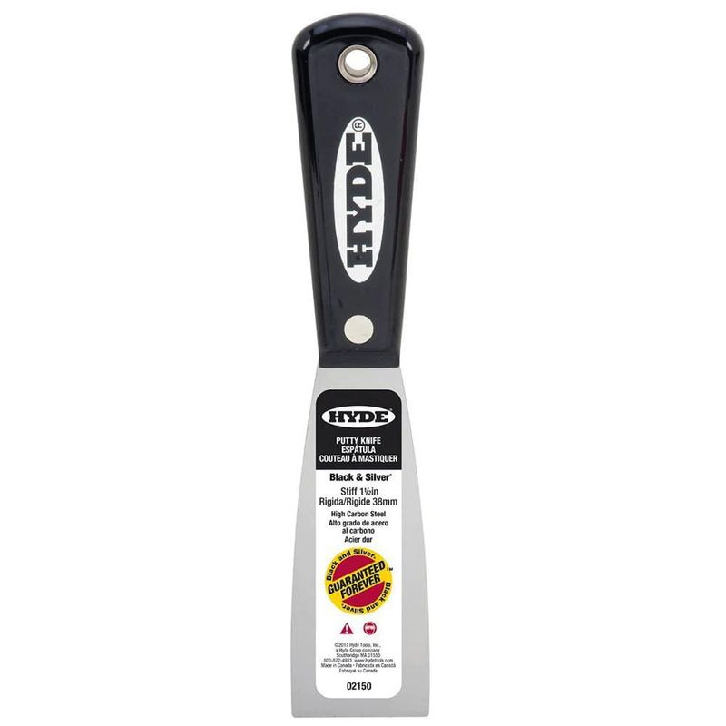 Cuchillo de Masilla Hyde 38 mm Negro y Plateado - Juego de 5