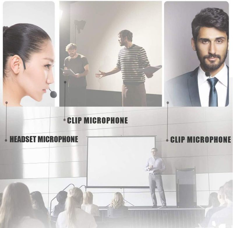 Sistema de micrófono inalámbrico Technical Pro UHF con solapa y auriculares