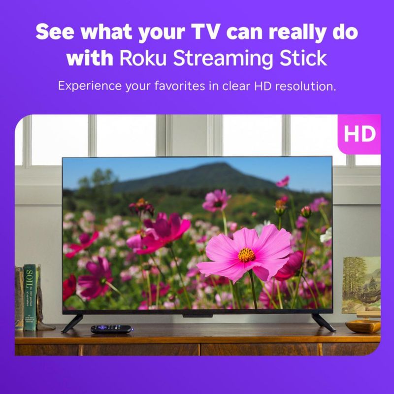 Dispositivo de streaming Roku Streaming Stick 2025 HD con control remoto por voz
