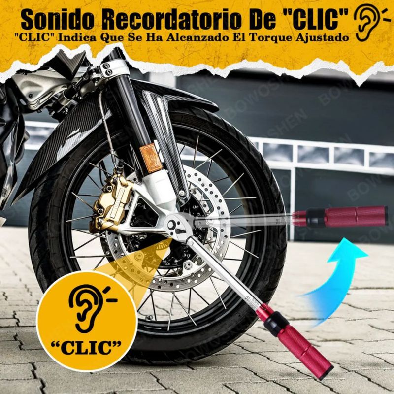Llave Dinamométrica 3/8'' Doble Dirección Con Hebilla Para Mantenimiento De Bicicletas Motocicletas