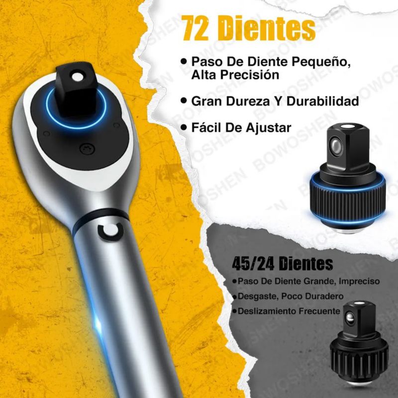 Llave Dinamométrica 3/8'' Doble Dirección Con Hebilla Para Mantenimiento De Bicicletas Motocicletas
