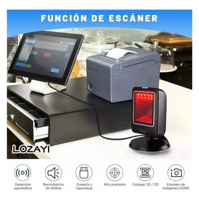 Lector De Código De Barras Omnidireccional Con Usb