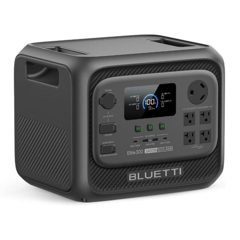 BLUETTI Elite 300 Estación De Energía Portátil 3014Wh De Capacidad Y 2400W De Salida, Batería LiFePO 120V Generador Solar