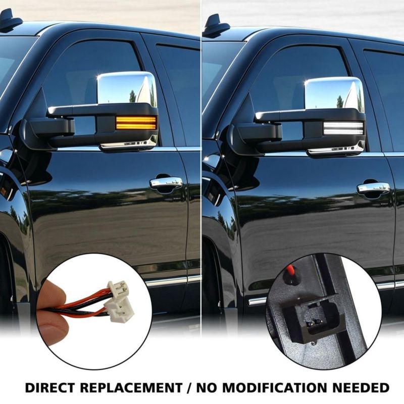 Luces de espejo de remolque ROCCS LED Switchback para Chevrolet y GMC