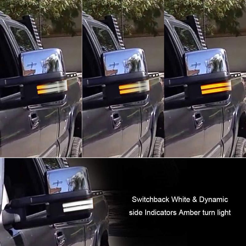 Luces de espejo de remolque ROCCS LED Switchback para Chevrolet y GMC