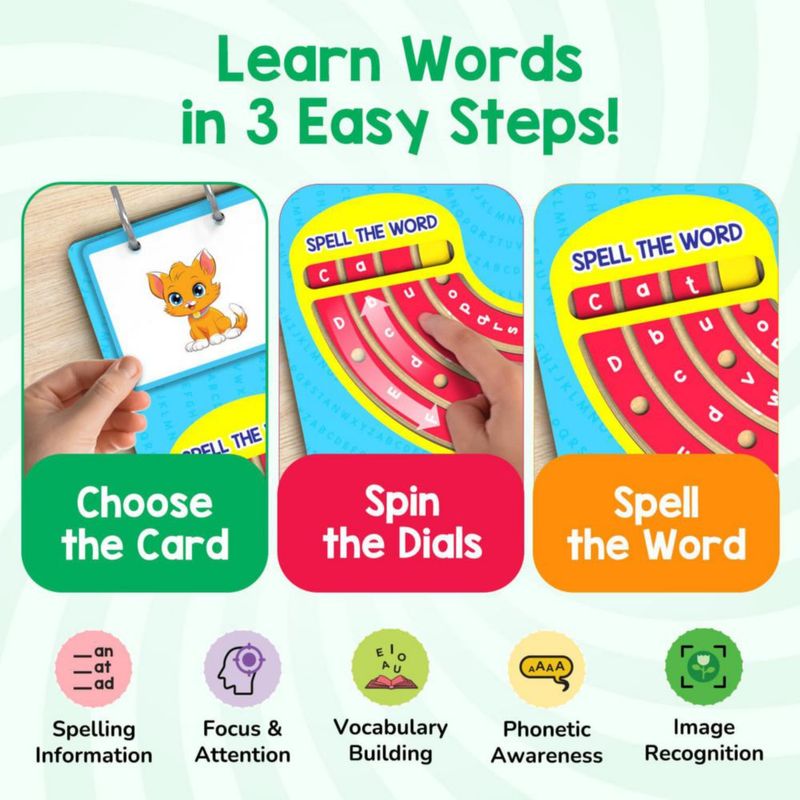 Juego de Ortografía Smartivity 4‑8 años – Juguete educativo de madera