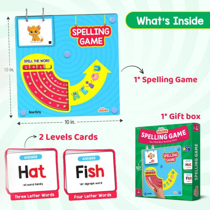 Juego de Ortografía Smartivity 4‑8 años – Juguete educativo de madera