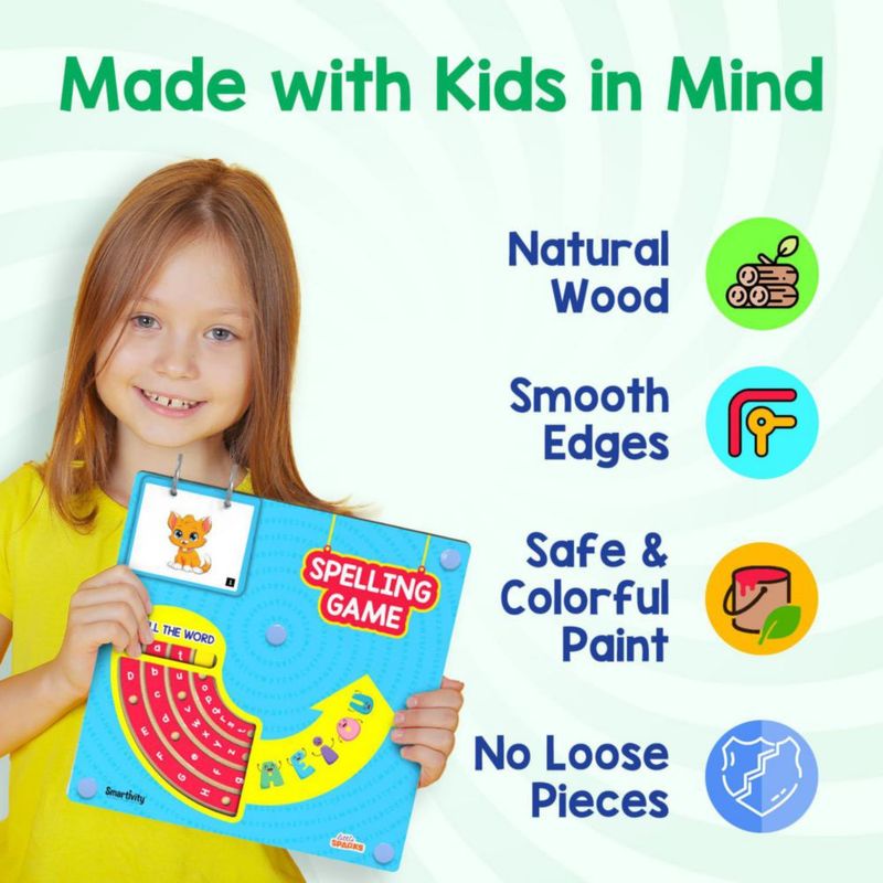 Juego de Ortografía Smartivity 4‑8 años – Juguete educativo de madera