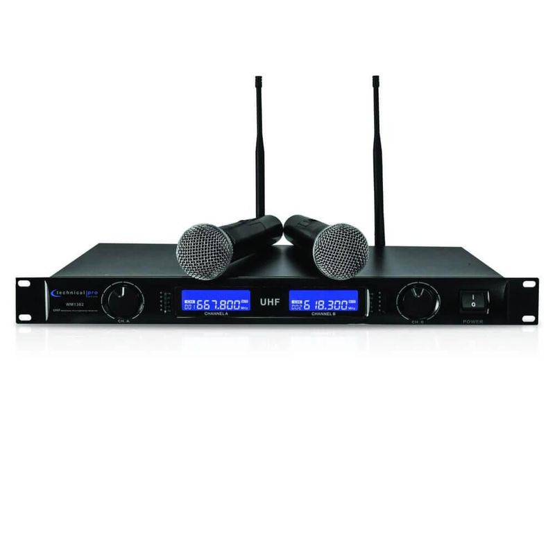 Sistema de micrófono inalámbrico Technical Pro Dual UHF