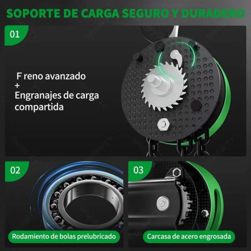 Polipastos Manuales Con Cadena 3m Capacidad De 2 Ton
