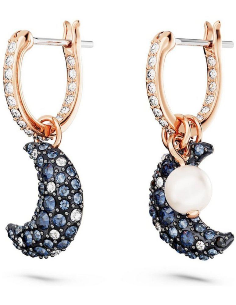 Aretes Swarovski 5671569 Luna Diseño Asimétrico Luna