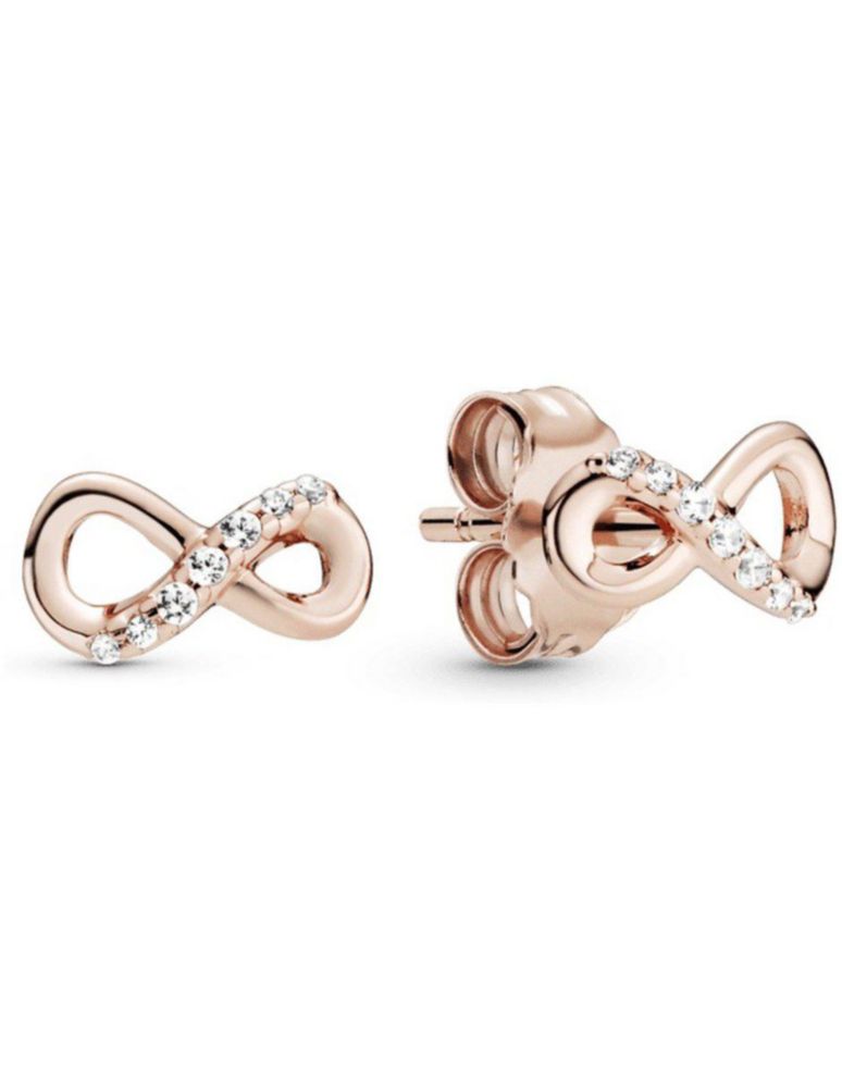 Aretes Pandora 288820c01 De Botón Infinito Reluciente 14k