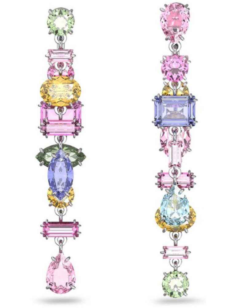 Pendientes Swarovski 5613740 De Gota Gema Largos Multicolor Baño