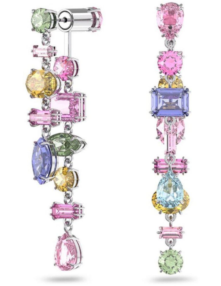 Aretes Swarovski 5613740 De Gota Gema Largos Multicolor Baño