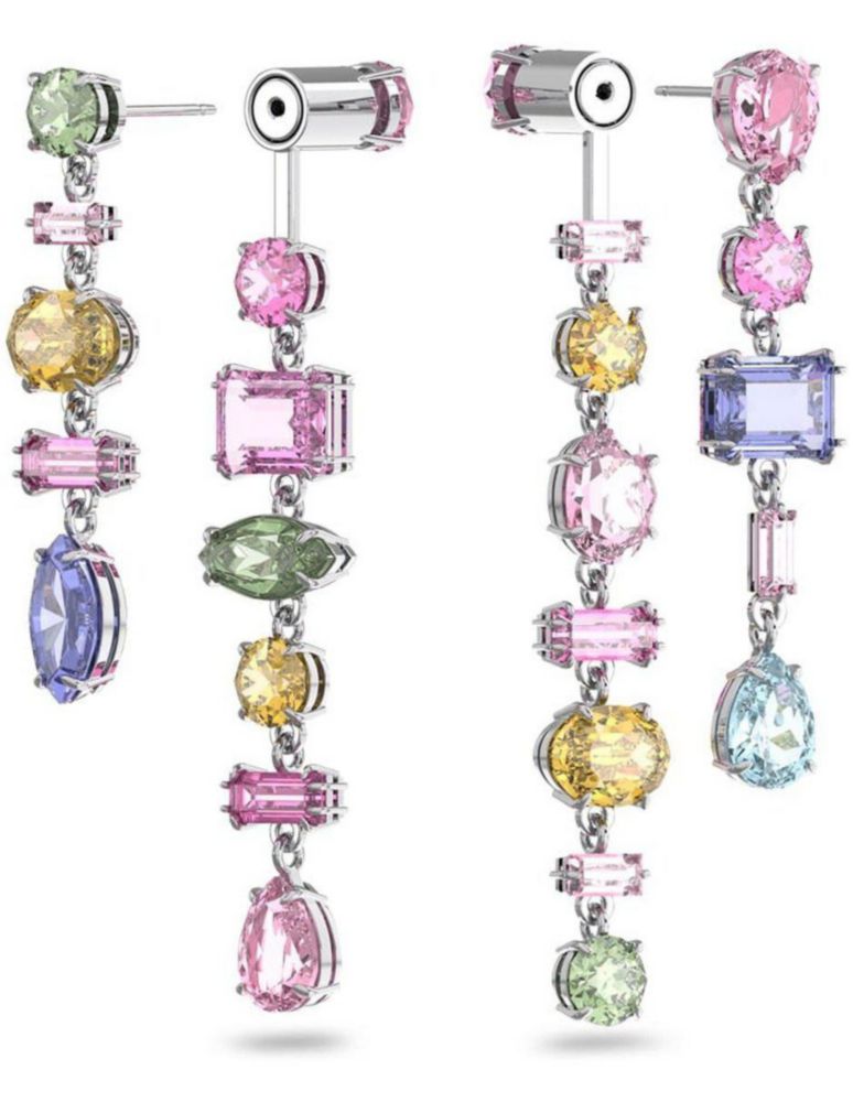 Aretes Swarovski 5613740 De Gota Gema Largos Multicolor Baño