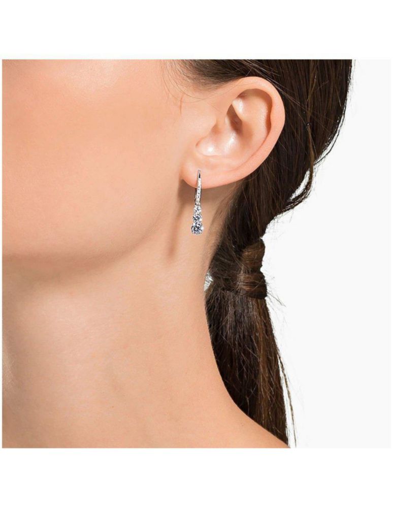Aretes Swarovski 5416155 Attract Trilogy Round Blanco Baño