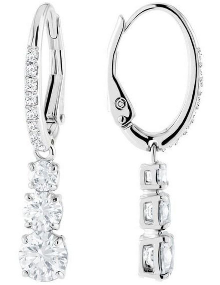 Aretes Swarovski 5416155 Attract Trilogy Round Blanco Baño