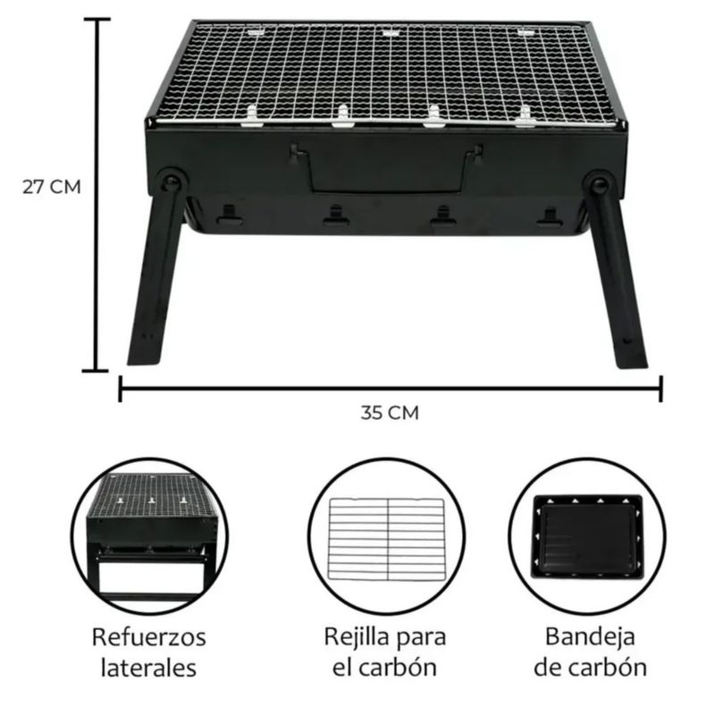 Asador Parrilla Carbón Grill Cocina Portátil