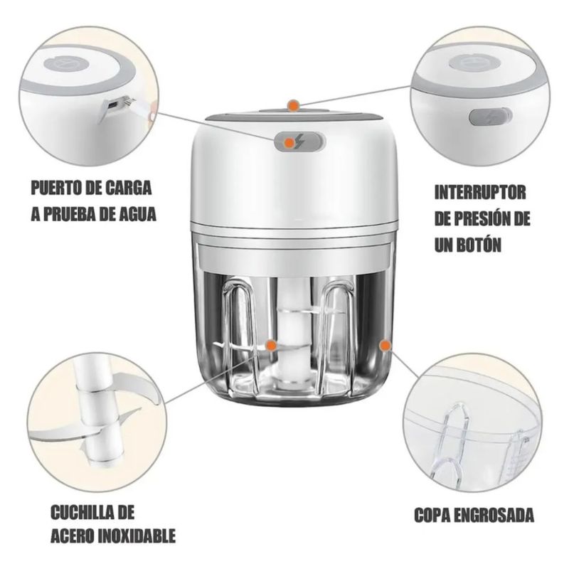 Batidora Recargable Usb Mezclador De Alimentos