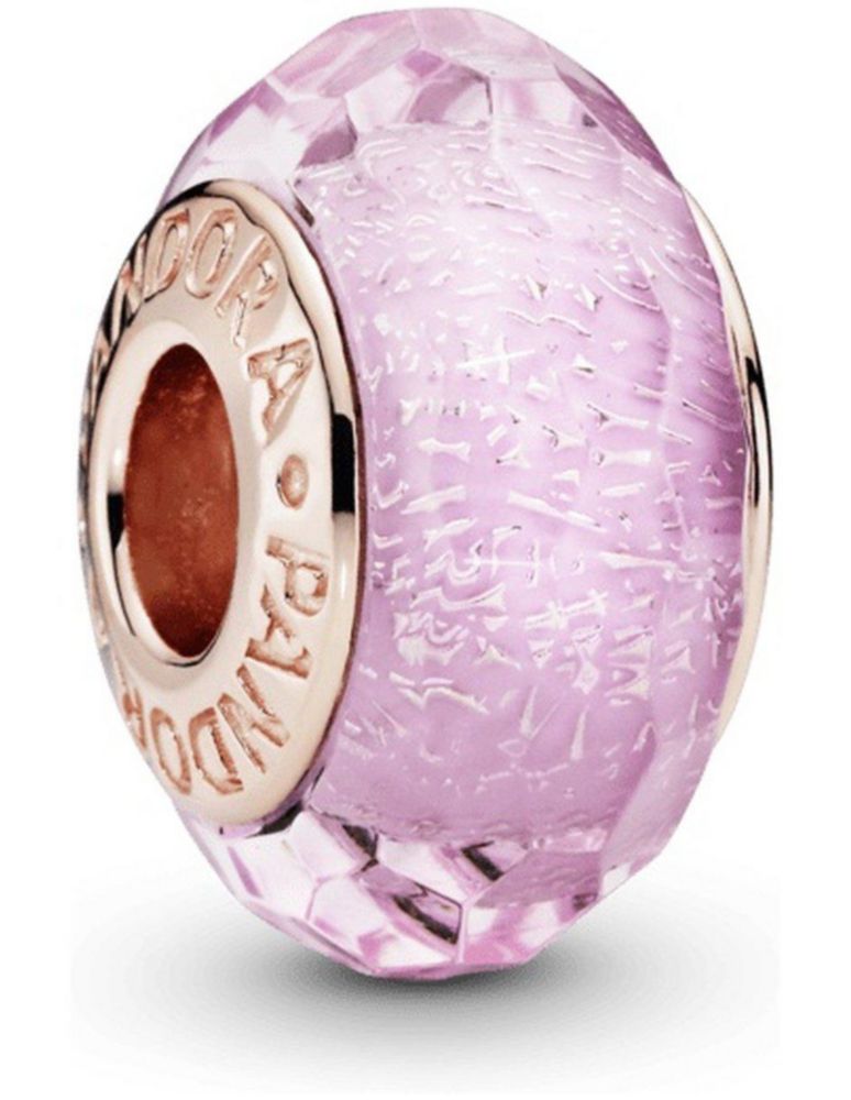 Charm Sujetador Dije Pandora 781650 De Cristal Murano Facetado Rosa