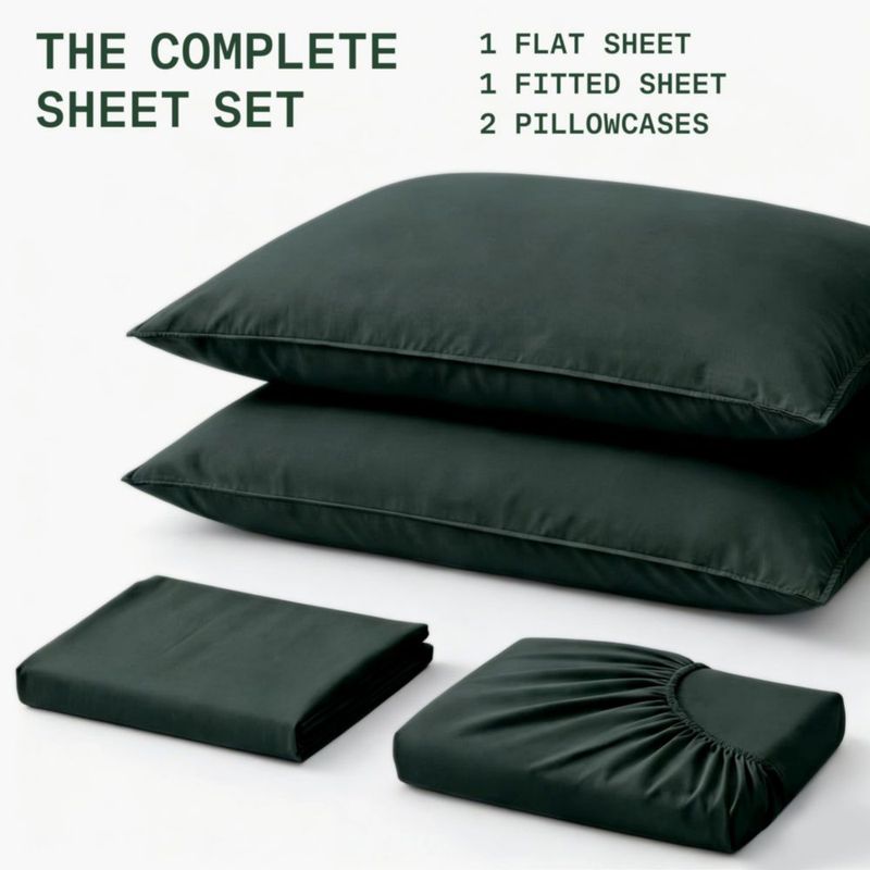 Juego de sábanas TRUE BAMBOO Full (tamaño completo) gris oscuro sedoso y suave