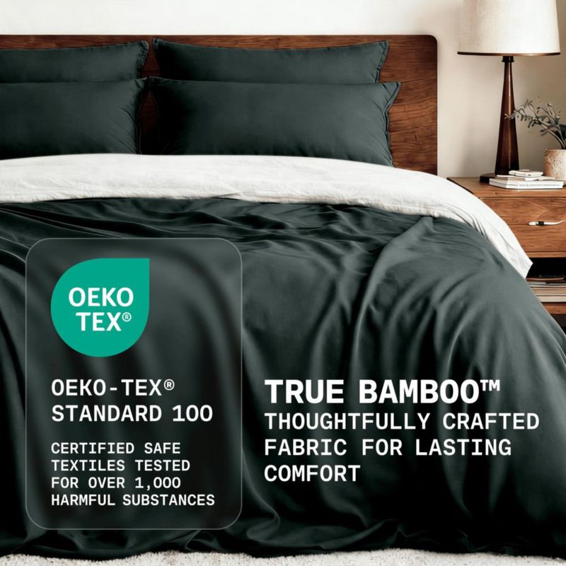 Juego de sábanas TRUE BAMBOO Full (tamaño completo) gris oscuro sedoso y suave