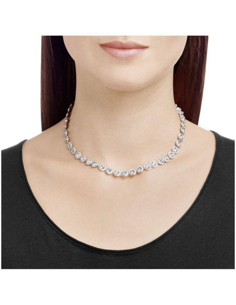 Collar Colgante Swarovski 5117703 Angelic Blanco Baño De Rodio