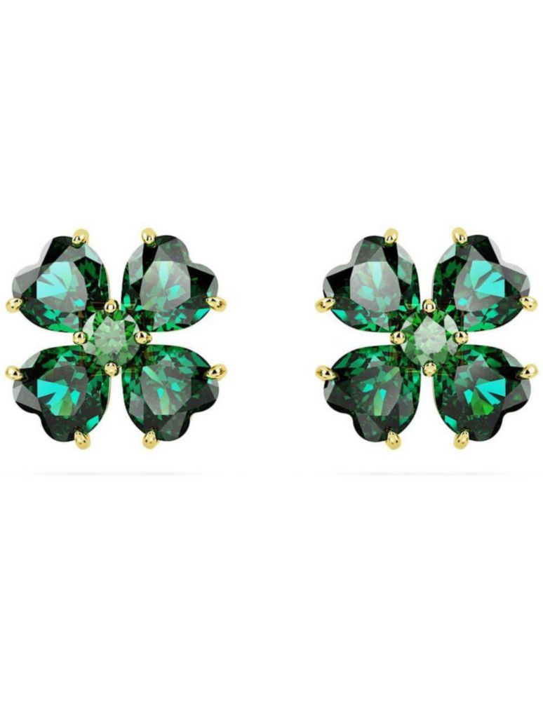 Aretes Pendientes Swarovski 5666236 De Botón Idyllia Trébol Verdes
